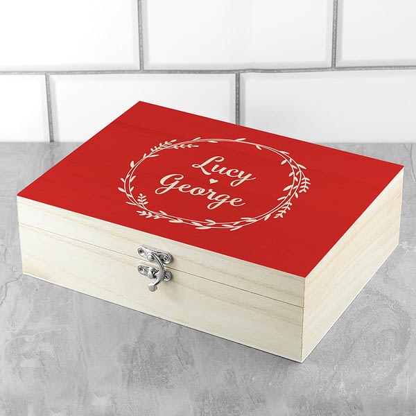 Personalised Romantic Wreath Tea Box