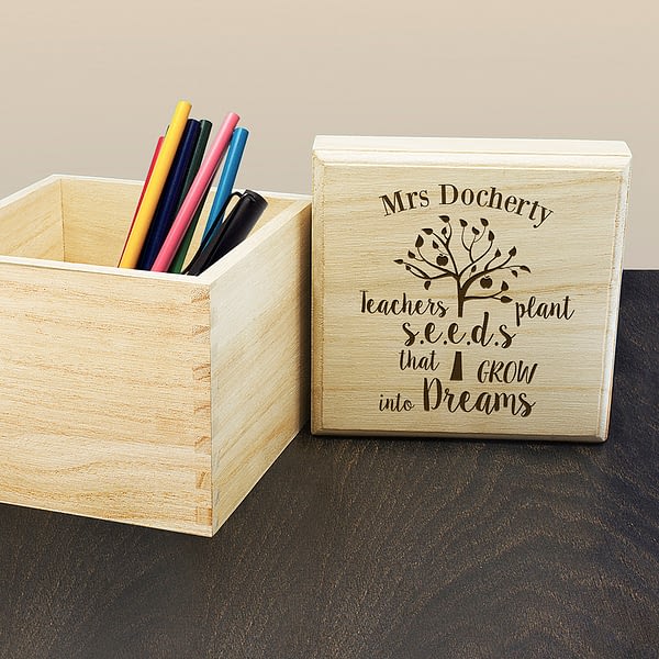 Personalised Teachers Plant Seeds... Cube Box