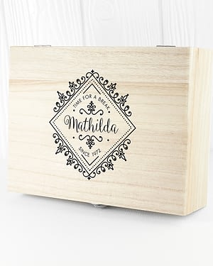 Time For a Break! Blooming Beautiful Personalised Wooden Tea Box