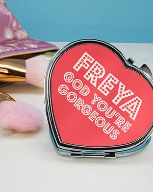 You're Gorgeous! Personalised Heart Compact Mirror