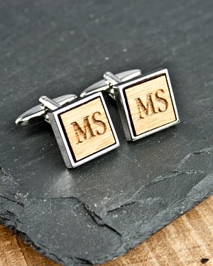 Square Wooden Cufflinks