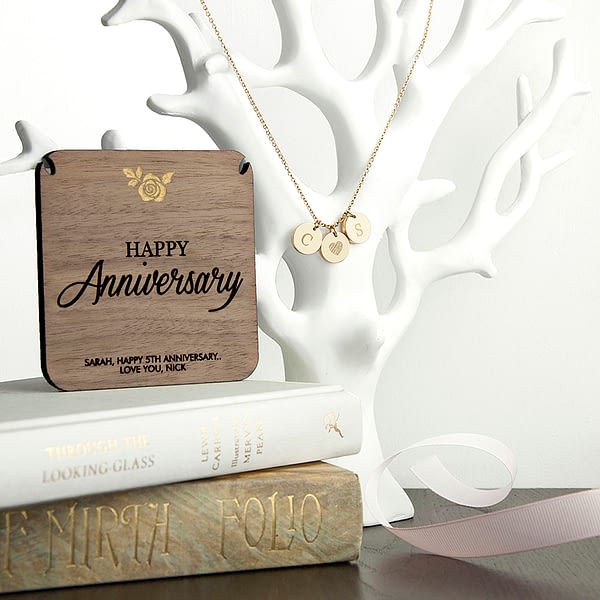 Personalised Happy Anniversary Necklace & Keepsake