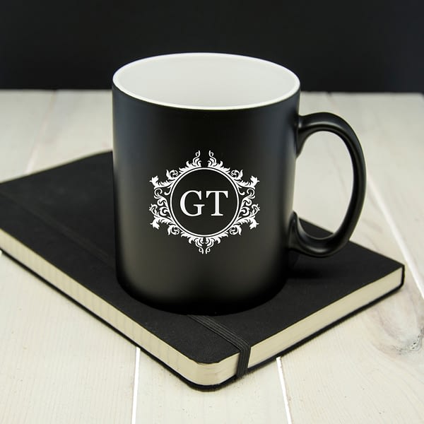 Silhouette Floral Initial Mug