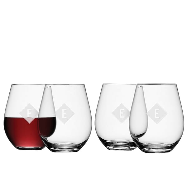 LSA Monogrammed Stemless Red Wine Glass