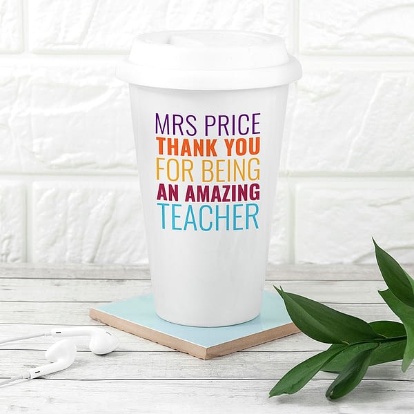 Personalised Amazing Teacher Travel Mug