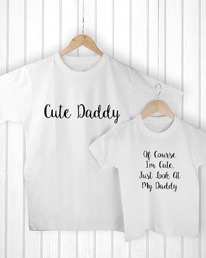 Personalised Daddy and Me Cuties White T-Shirts