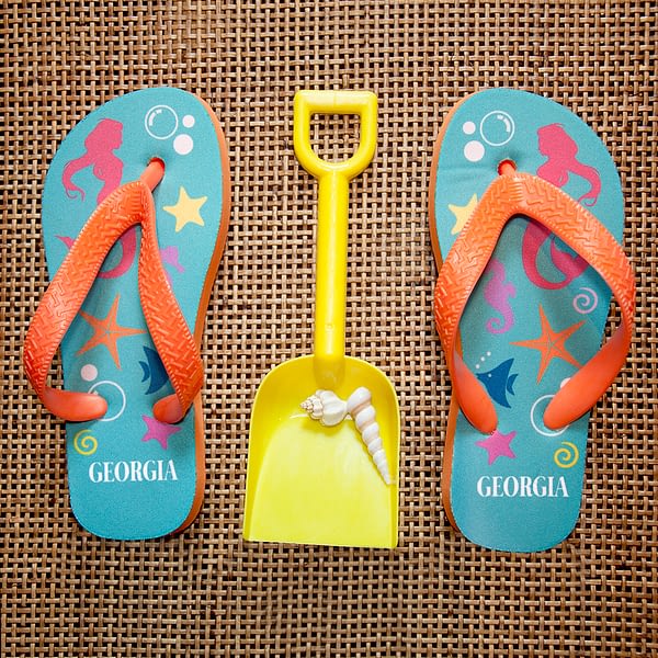 Under The Sea Mermaid Child's Personalised Flip Flops