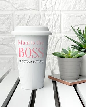 Personalised The Boss Ceramic Travel Mug