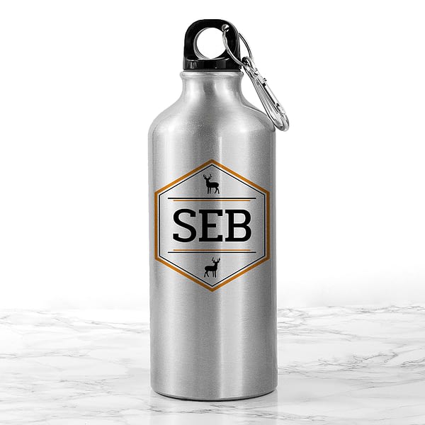 Personalised Iconic Pursuits Silver Water Bottle