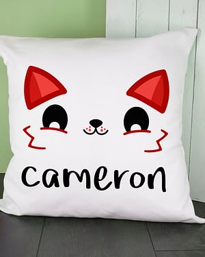 Personalised Cute Fox Eyes Cushion Cover