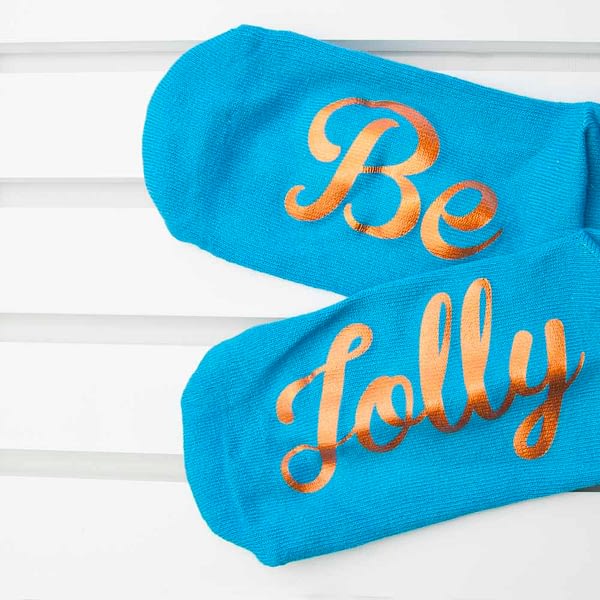 Personalised Turquoise & Terracotta Orange Christmas Day Socks