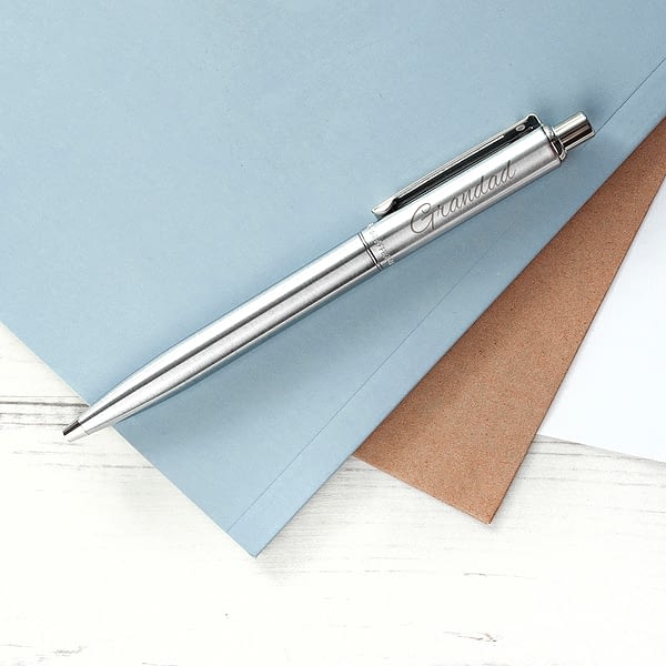 Personalised Sheaffer Brushed Chrome Pen