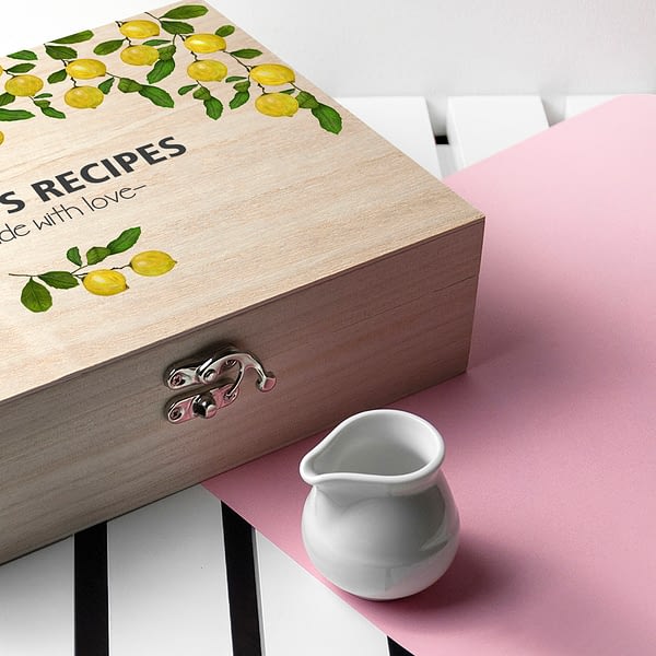 Personalised Lemon Grove Recipe Box