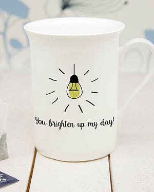 Personalised You Brighten Up My Day Bone China Mug