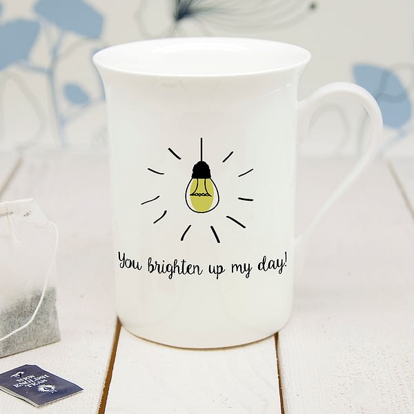 Personalised You Brighten Up My Day Bone China Mug