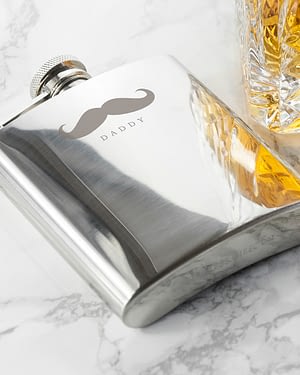 Moustache 6oz Hip Flask