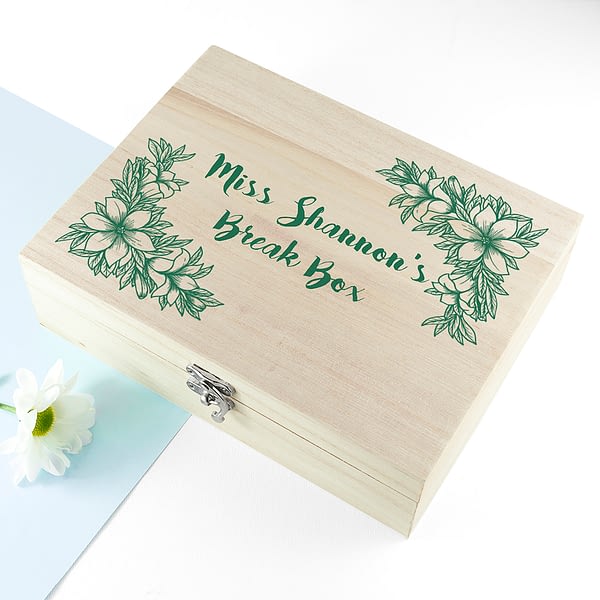 Personalised Teacher's Tea Break Box Floral Design