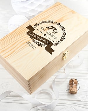 Personalised Just Married Wine Box