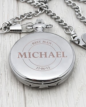 Personalised Groomsman Emblem Pocket Watch