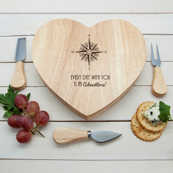 Romantic Compass Heart Cheese Board