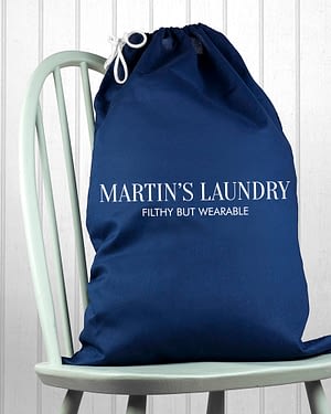 Personalised Large Navy Laundry Bag