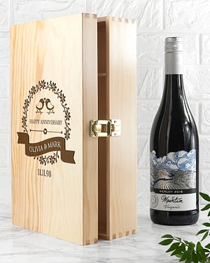 Personalised Happy Anniversary Wine Box