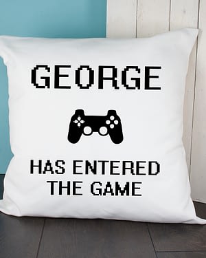 Personalised Baby Has Entered The Game Cushion Cover