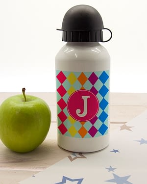 Girls Mosiac Tiled Personalised Water Bottle