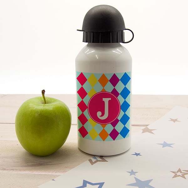 Girls Mosiac Tiled Personalised Water Bottle