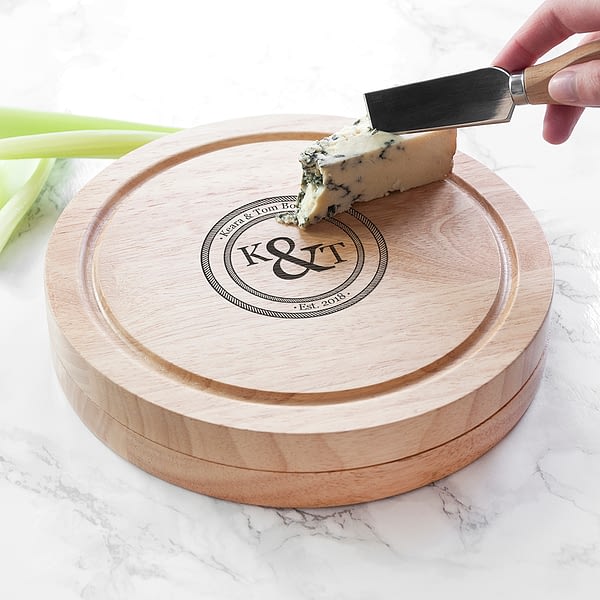 Monogram Couple Cheese Board Set