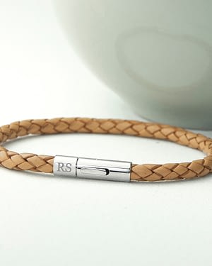 Personalised Men's Leather Capsule Bracelet