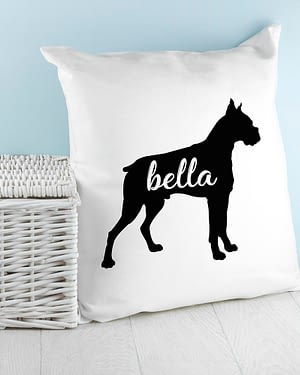 Personalised Boxer Silhouette Cushion Cover