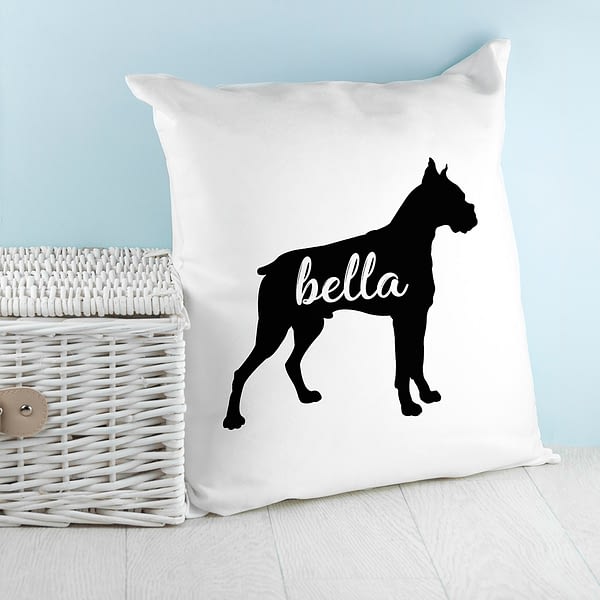 Personalised Boxer Silhouette Cushion Cover