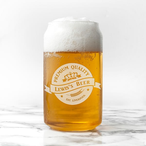 Personalised Premium Quality Beer Can Glass