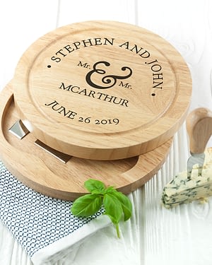 Mr and Mrs Classic Cheese Board Set