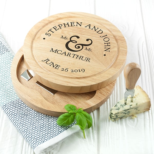 Mr and Mrs Classic Cheese Board Set