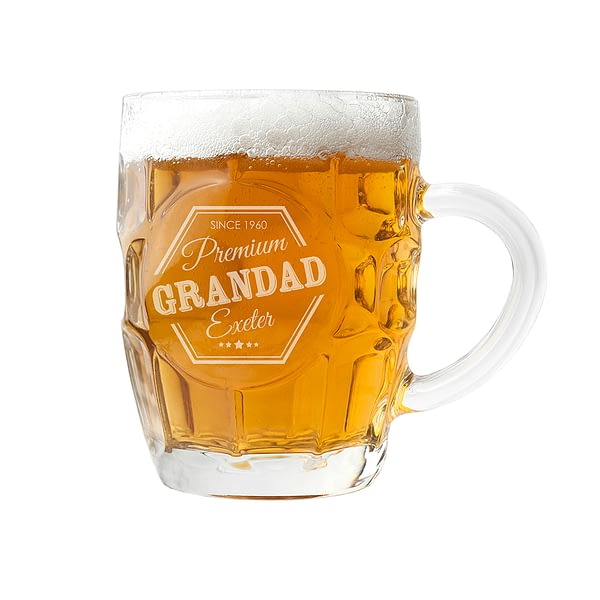 Personalised Premium Dimpled Beer Glass