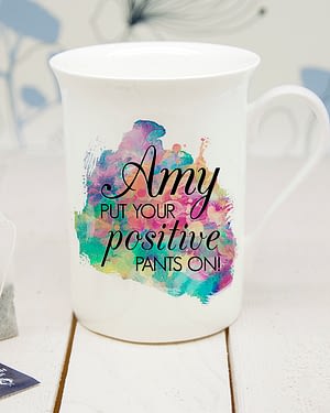 Personalised Positive Pants Bone China Mug