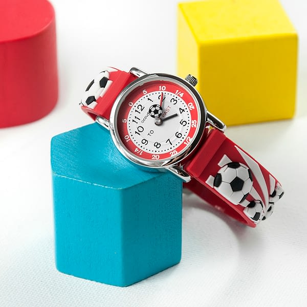 Kids Personalised Red Football Watch