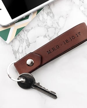 Personalised Leather Keyring