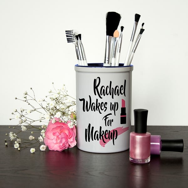 Wake Up For Makeup Personalised Brush Holder