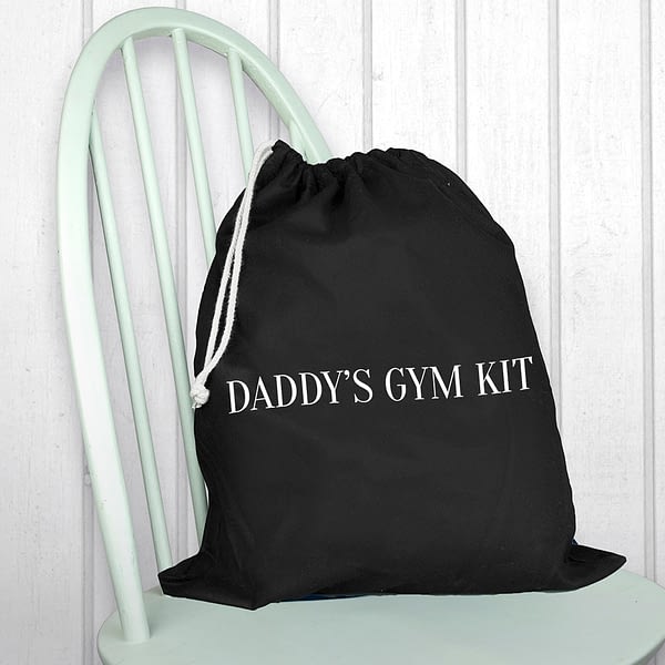 Personalised Cotton Black Gym Bag