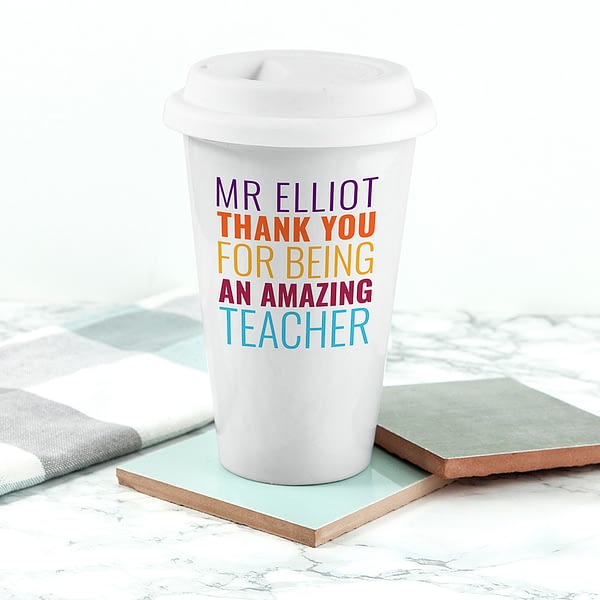 Personalised Amazing Teacher Travel Mug