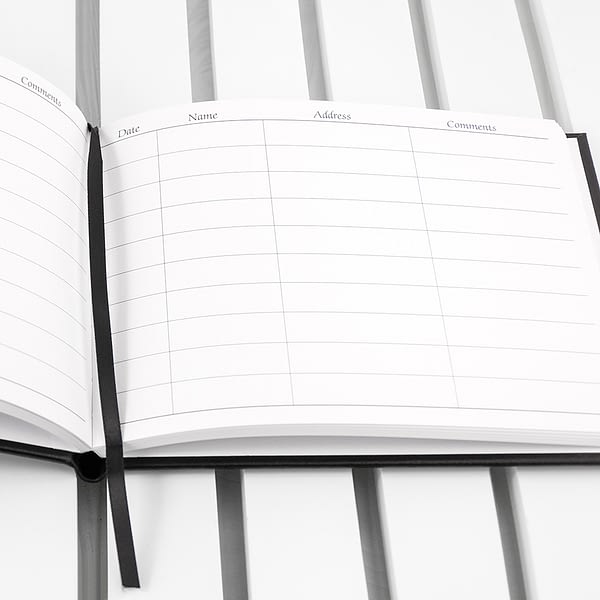 Personalised Black Leather Visitors Book