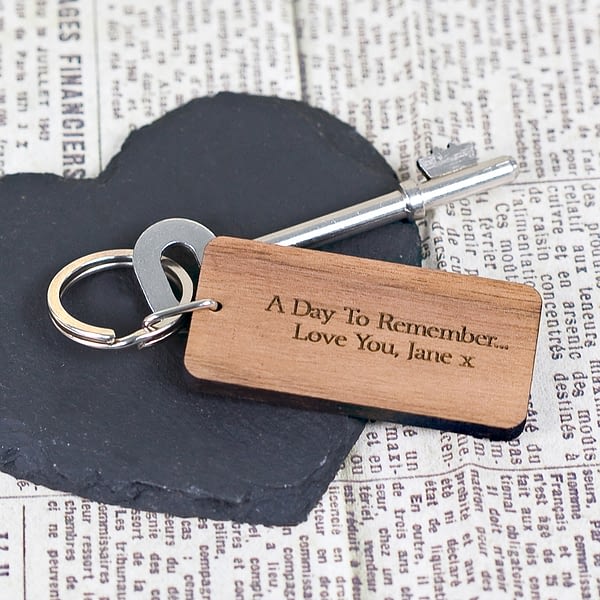 Custom Special Date Keyring - Rectangle Frame Design