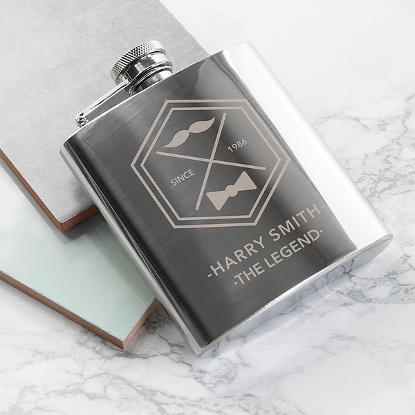 Legend Dad's Silver Hip Flask