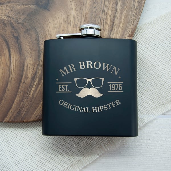 Original Hipster's Black Hip Flask