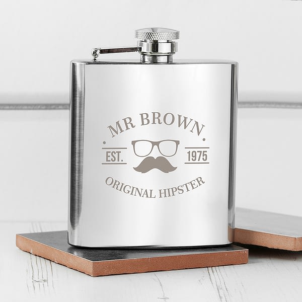 Original Hipster's Silver Hip Flask