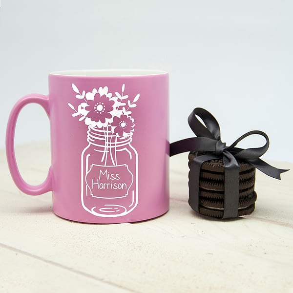 Flowers For My Teacher Matte Coloured Mug