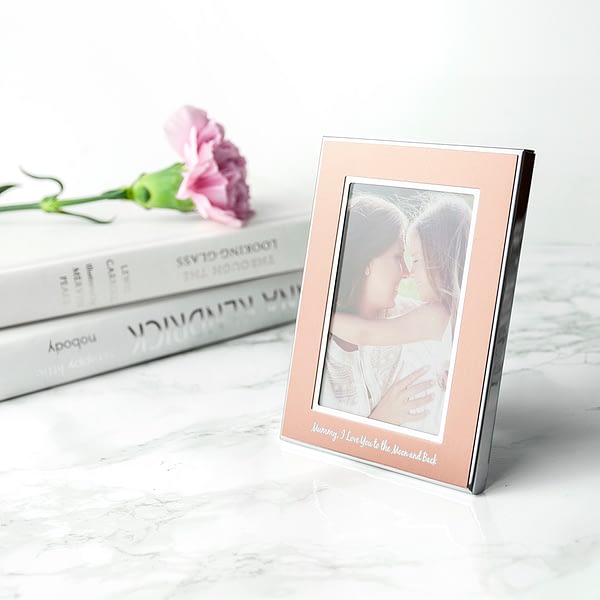 Personalised Small Rose Gold Metal Photo Frame